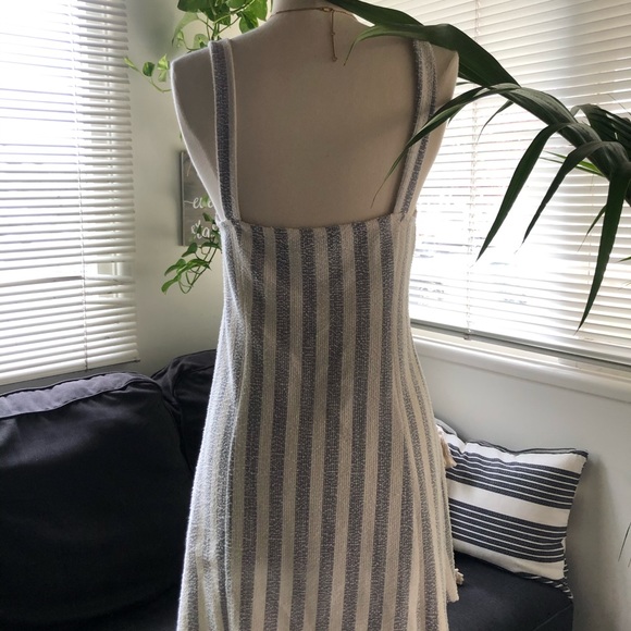 Zara Dress Cream Stripes Size M - Picture 5 of 7